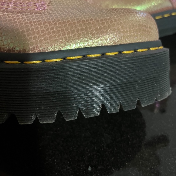 Iridescent Molly Pink Doc Marten Lace-Up Ankle Boots - Picture 6 of 16